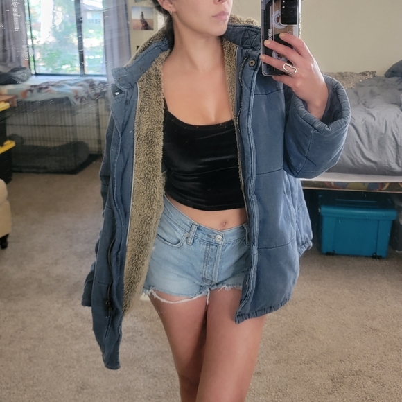 Free People Quilted Coat with fur - Picture 9 of 13